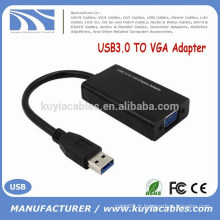 Kuyia USB3.0 mâle à VGA femelle Adaptateur Blanc Bleu Noir Couleur USB Adaptateur de câble d&#39;affichage VGA pour CRT / LCD / Moniteur / Projecteur